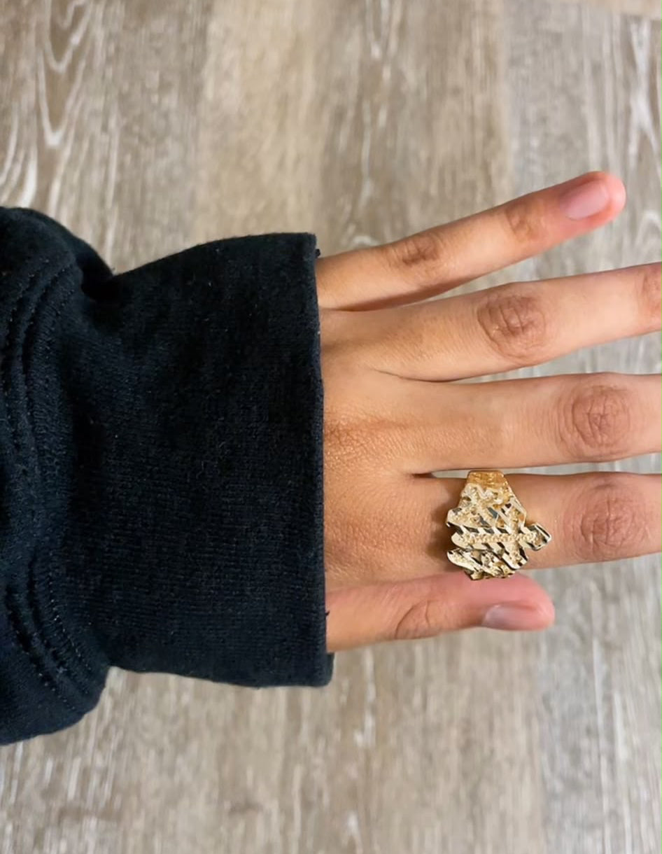 Cross Nugget Ring