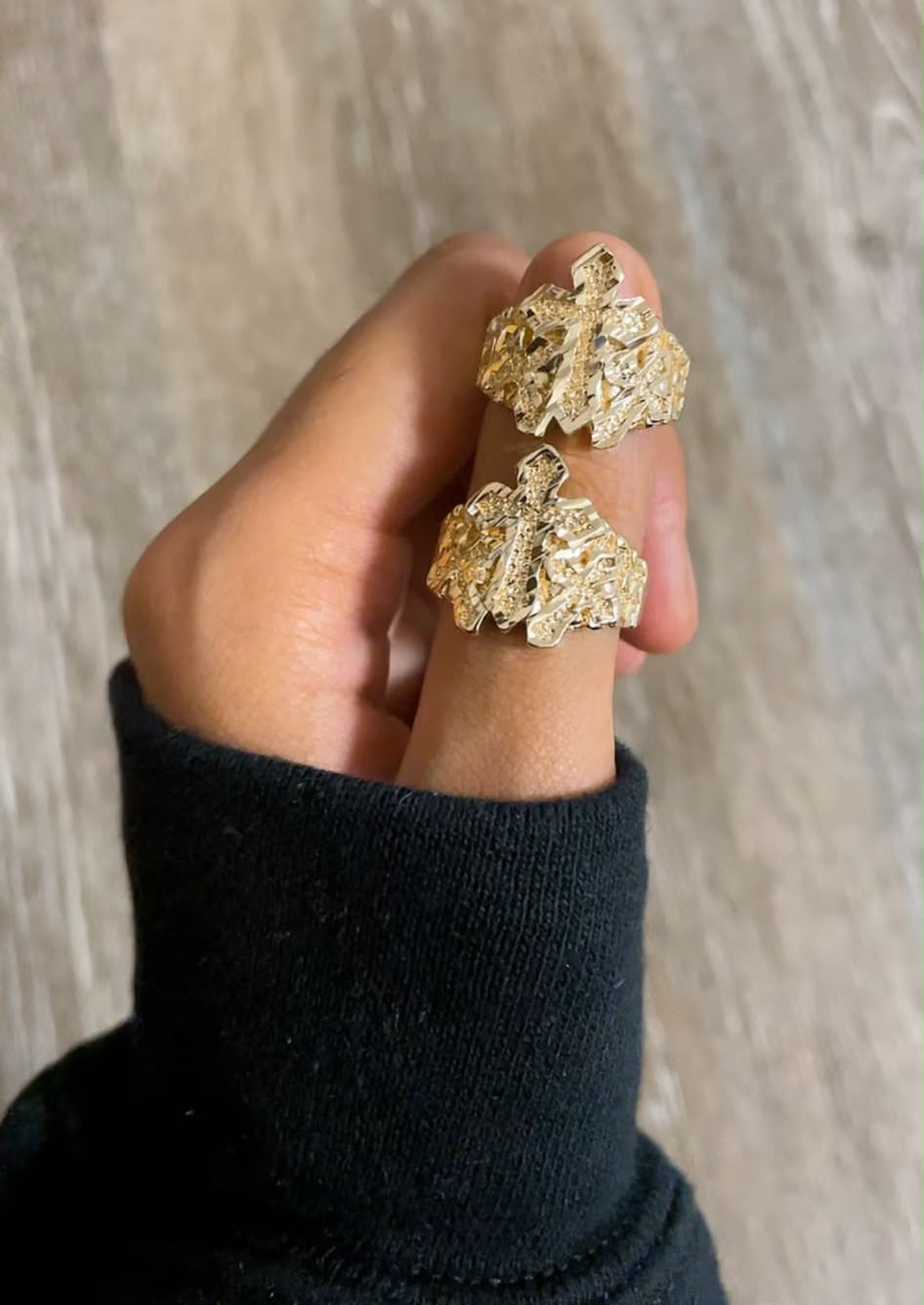 Cross Nugget Ring